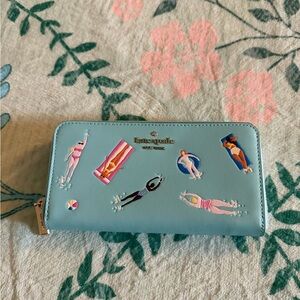 Kate Spade Aqua Wallet with Swimmer Design